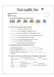 Preposition of Place Final Test