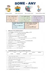 English Worksheet: SOME - ANY