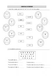 English worksheet: Ordinal numbers