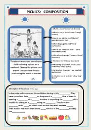 English Worksheet: Composition: Picnic