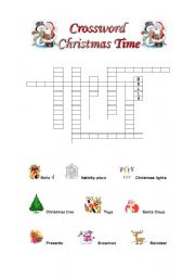 English Worksheet: Christmas Crossword