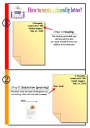 English Worksheet: How to write a friendly letter? (2 pages)