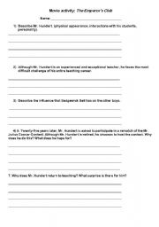 English worksheet: Movie activity:  The Emperors club