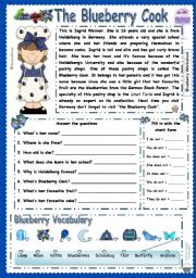 English Worksheet: The blueberry Cook