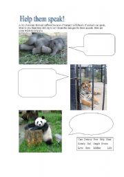 English Worksheet: Help them speak