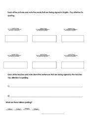 English worksheet: American Signa Language practice