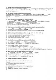 English worksheet: grammar and others