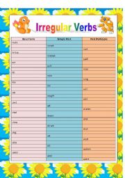 English Worksheet: Irregular Verbs