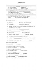 English worksheet: past simple, present perfect 