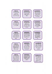 English Worksheet: Cards for Addiction Board Game