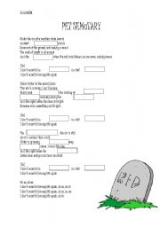 English worksheet: Second part - Pet Sematary Ramones