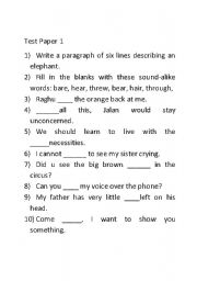 English worksheet: exercise for 8-9 years