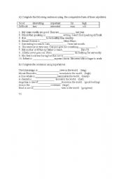 English worksheet: comparing