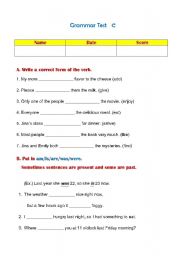 English Worksheet: grammar test