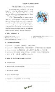 English Worksheet: Reading Comprehension