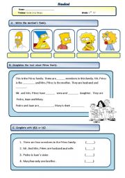 English Worksheet: family