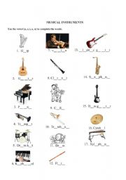 English Worksheet: musical instrument
