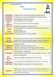 English Worksheet: Character and personality part 1