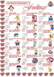 English Worksheet: Feelings-Quiz