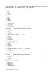 English Worksheet: General Grammar Test II + Answers