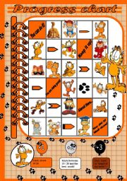 English Worksheet: your pupils individual progress chart Garfield