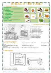 English Worksheet: Where is the food?