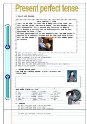 English Worksheet: PRESENT PERFECT TENSE