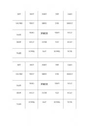 English Worksheet: B vs. V Bingo