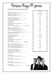 English Worksheet: sing a song!