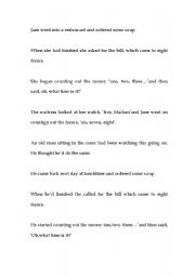 English worksheet: groupwork   put the story in order 