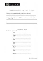 English worksheet: House MD 4x02 The Right Stuff - Comprehension Worksheet