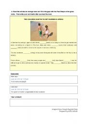 English Worksheet: past simple, regular, irregular verbs