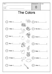 English Worksheet: the colours