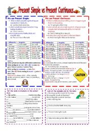 English Worksheet: Present Simple vs. Present Continuous