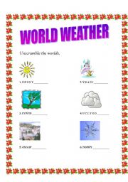 English worksheet: World weather