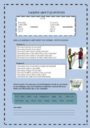 English Worksheet: Talking about quantities