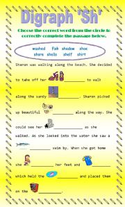 English worksheet: Digraph SH