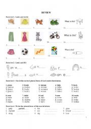English Worksheet: review for backpack1