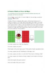 English Worksheet: cinco de mayo math