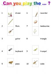 English Worksheet: Can you play the