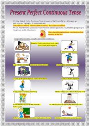 English Worksheet: Present Perfect  Continuous