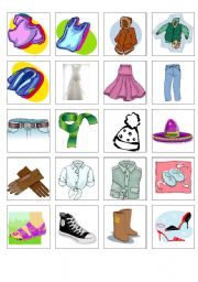 English Worksheet: clothes - memory game