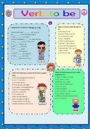 English Worksheet: VERB TO BE - PRESENT SIMPLE