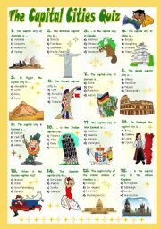 English Worksheet: THE CAPITAL CITIES QUIZ