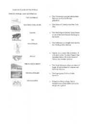 English worksheet: FAMOUS PLACES IN THE WORLD