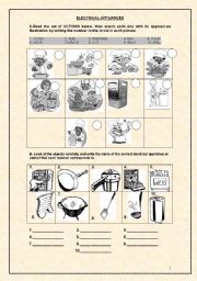 English Worksheet: ELECTRICAL APPLIANCES 1