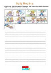 English Worksheet: daily routine