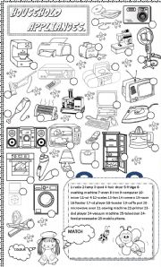 English Worksheet: household appliances and other objects.