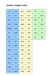 Irregular Verbs domino