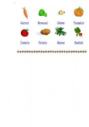 English Worksheet: Vegetables